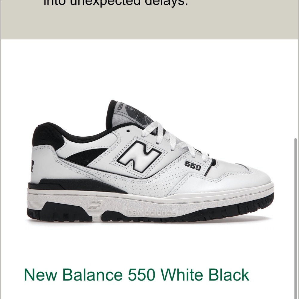 New Balance 550 Black and White